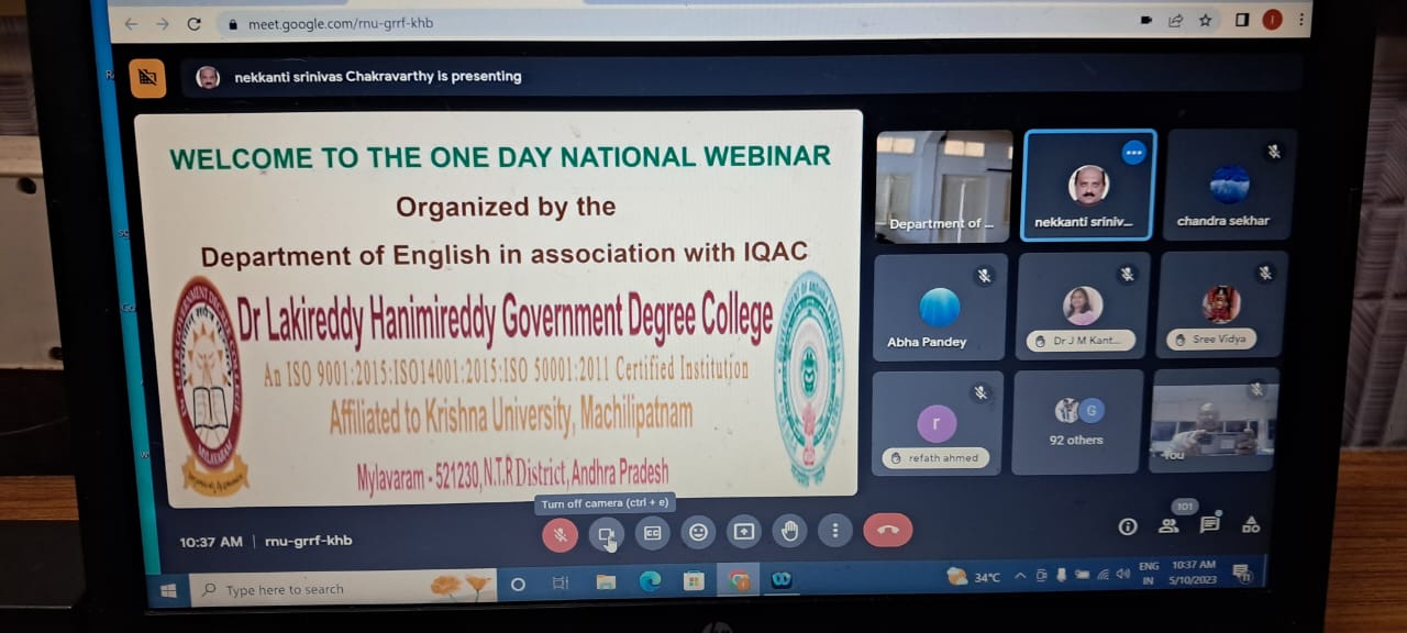 ONE DAY NATIONAL WEBINAR ON 