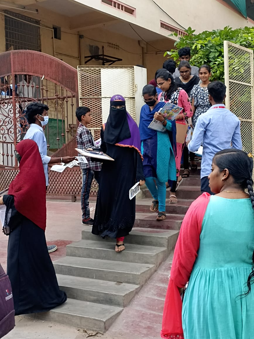 Admissions Campaign for 2023-24  The college faculty visited Intermediate Examination Centers and distributed College Brochures among the students. 