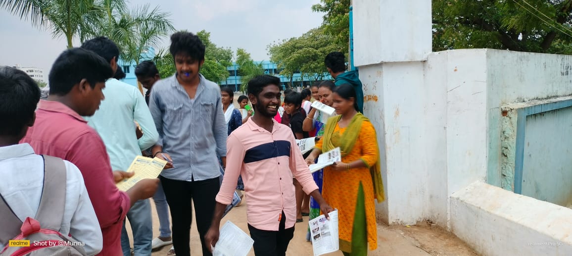 Admissions Campaign for 2023-24  The college faculty visited Intermediate Examination Centers and distributed College Brochures among the students. 