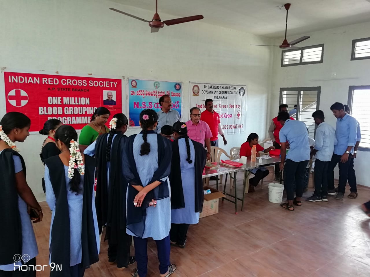 BLOOD GROUPING CAMP BY YOUTH RED CROSS  Respected Sir, Today, Youth Red Cross unit of the college conducted Blood Grouping Camp in the college in association with Indian Red Cross Society, NTR District.  312 students got their Blood Group checked.