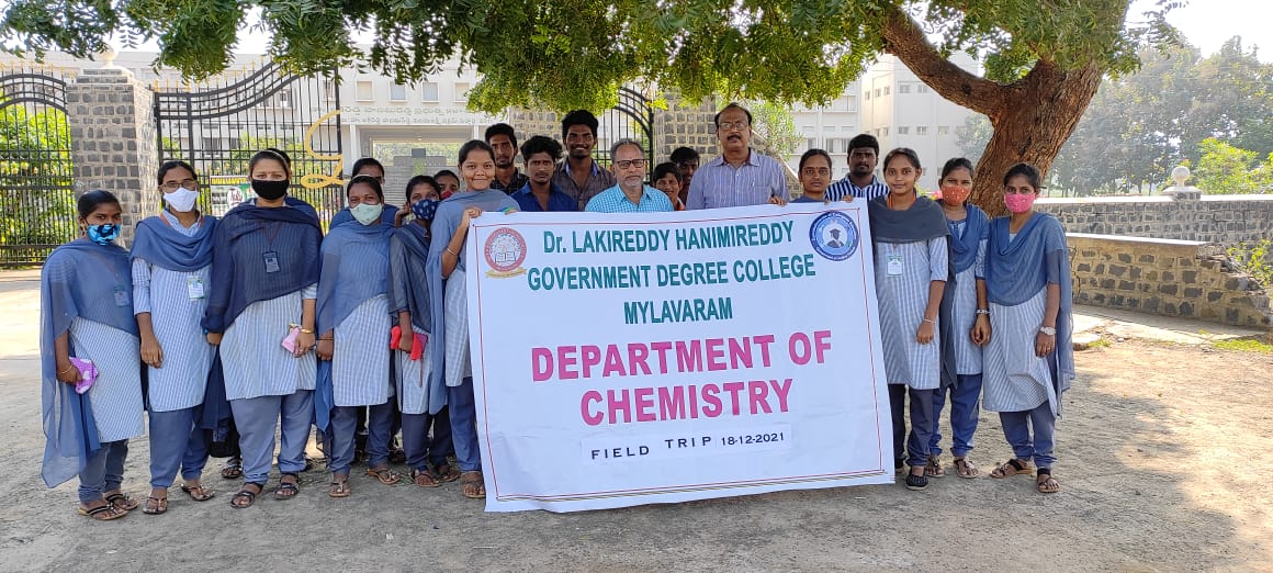 Department of Chemistry conducted a field trip to Nifty laboratories, Limited IDA-Kondapalli on 18/12/2021 for the students of III BZC and MPC. Dr.V.Phani Kumar, Lecturer in Chemistry