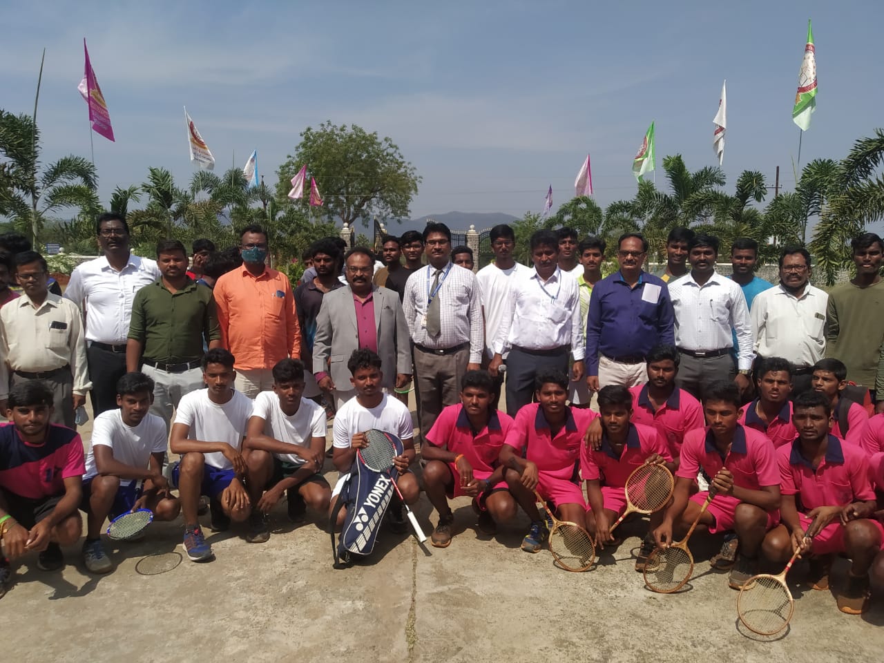KRISHNA UNIVERSITY INTER-COLLEGIATE BALL BADMINTON TOURNAMENT (Men) The Tournament is hosted by Dr. LHR GDC. 68 Sportspersons and Physical Directors of Affiliate Colleges attended. It will continue till evening tomorrow. The tournament is inaugurat
