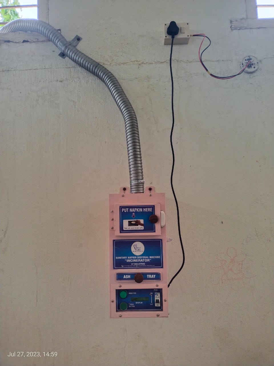 WOMEN EMPOWERMENT CELL ESTABLISHING SANITARY NAPKIN VENDING MACHINE AND INCINERATORS