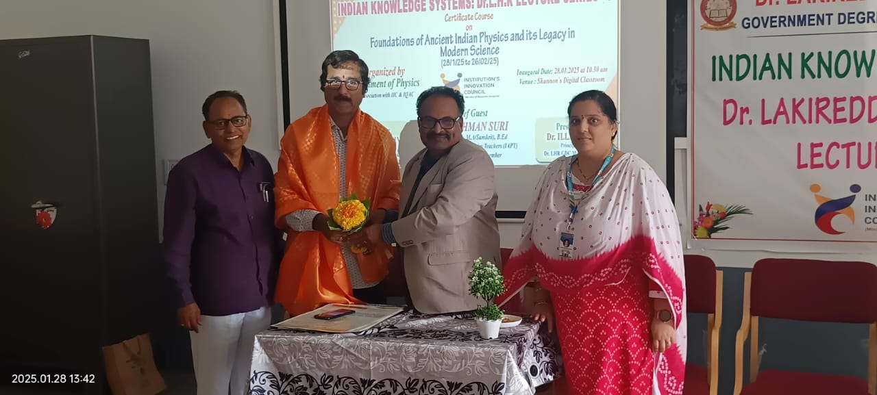 Indian Knowledge Systems: Dr. Lakireddy Hanimireddy Lecture Series-1