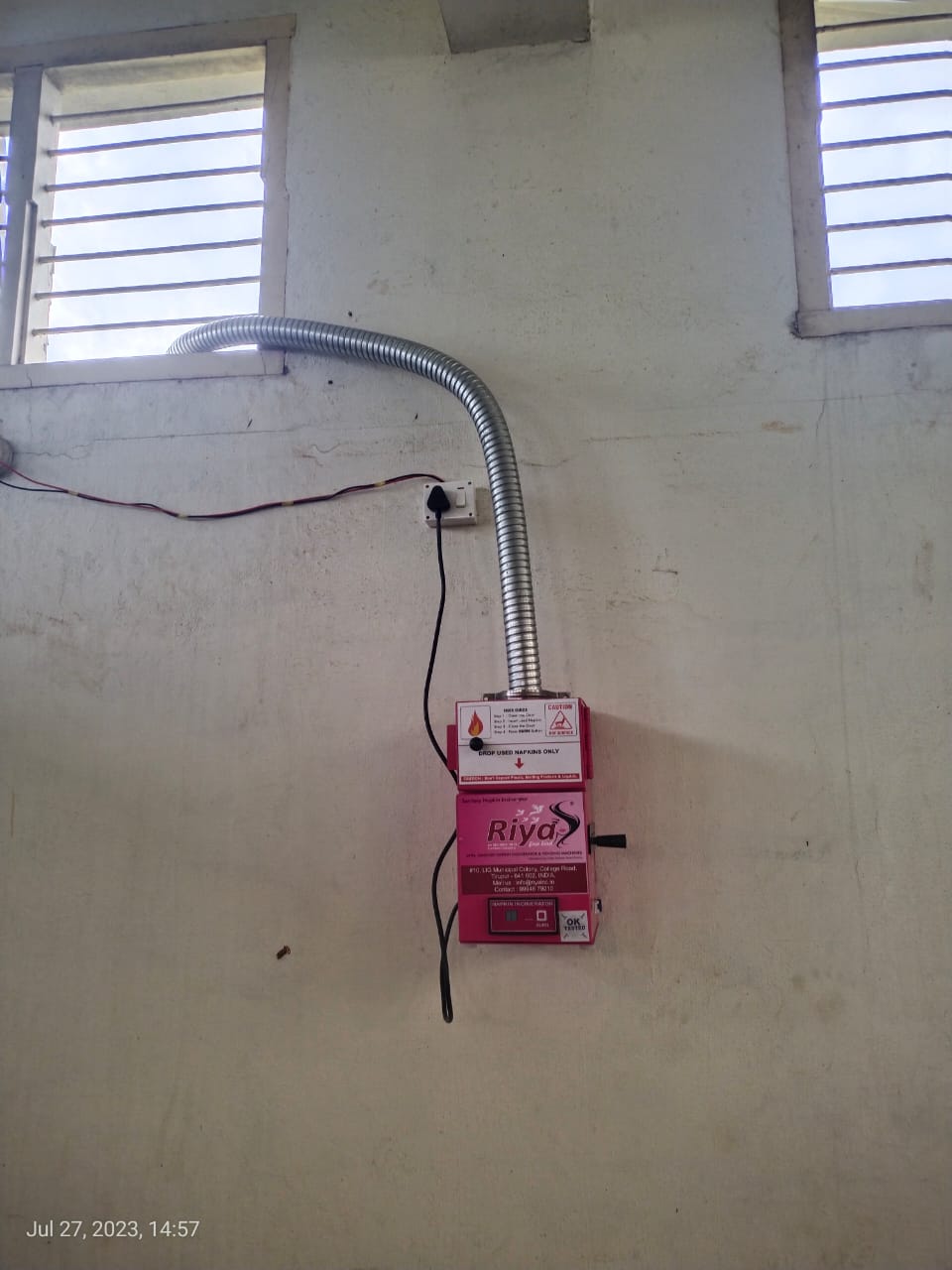 WOMEN EMPOWERMENT CELL ESTABLISHING SANITARY NAPKIN VENDING MACHINE AND INCINERATORS