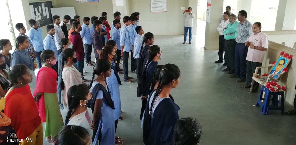 Birth Anniversary of Bharat Ratna Dr. B. R. Ambedkar celebrated by staff and students.